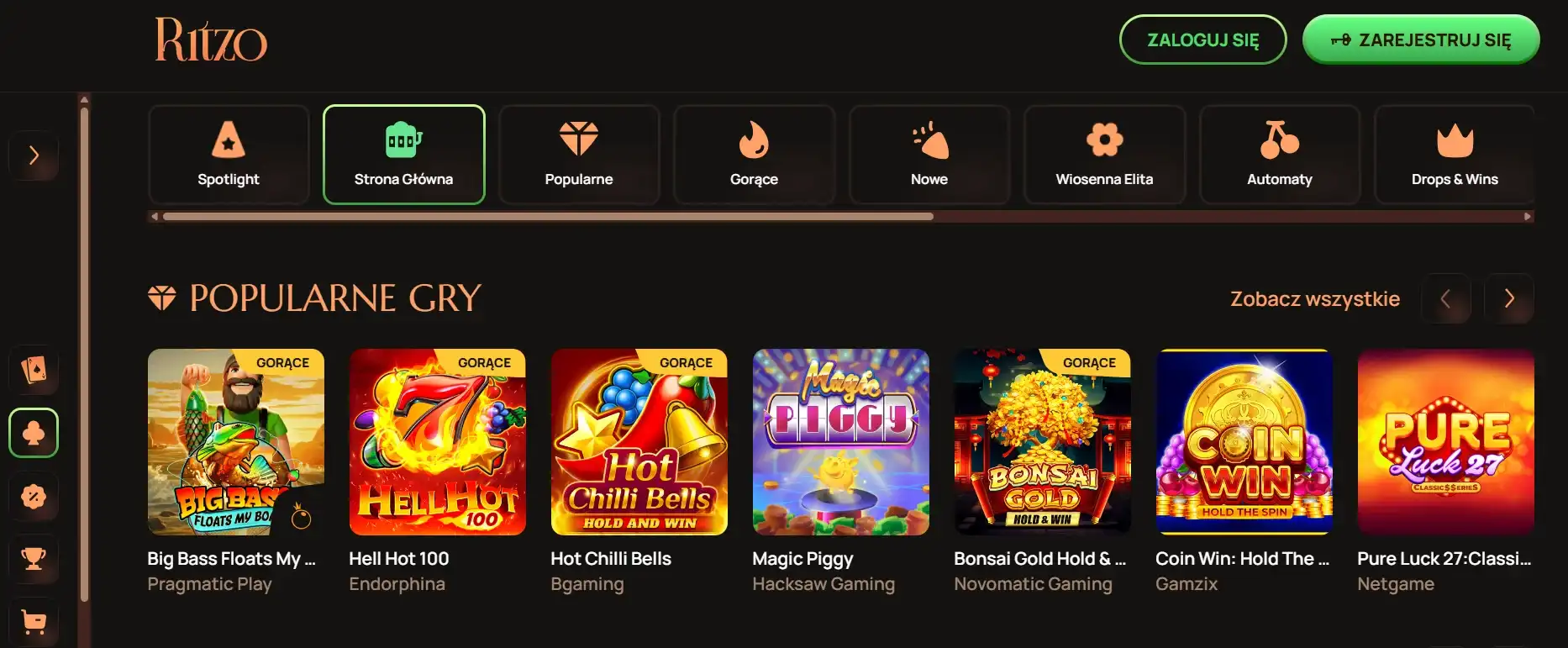 Ritzo Casino screenshot